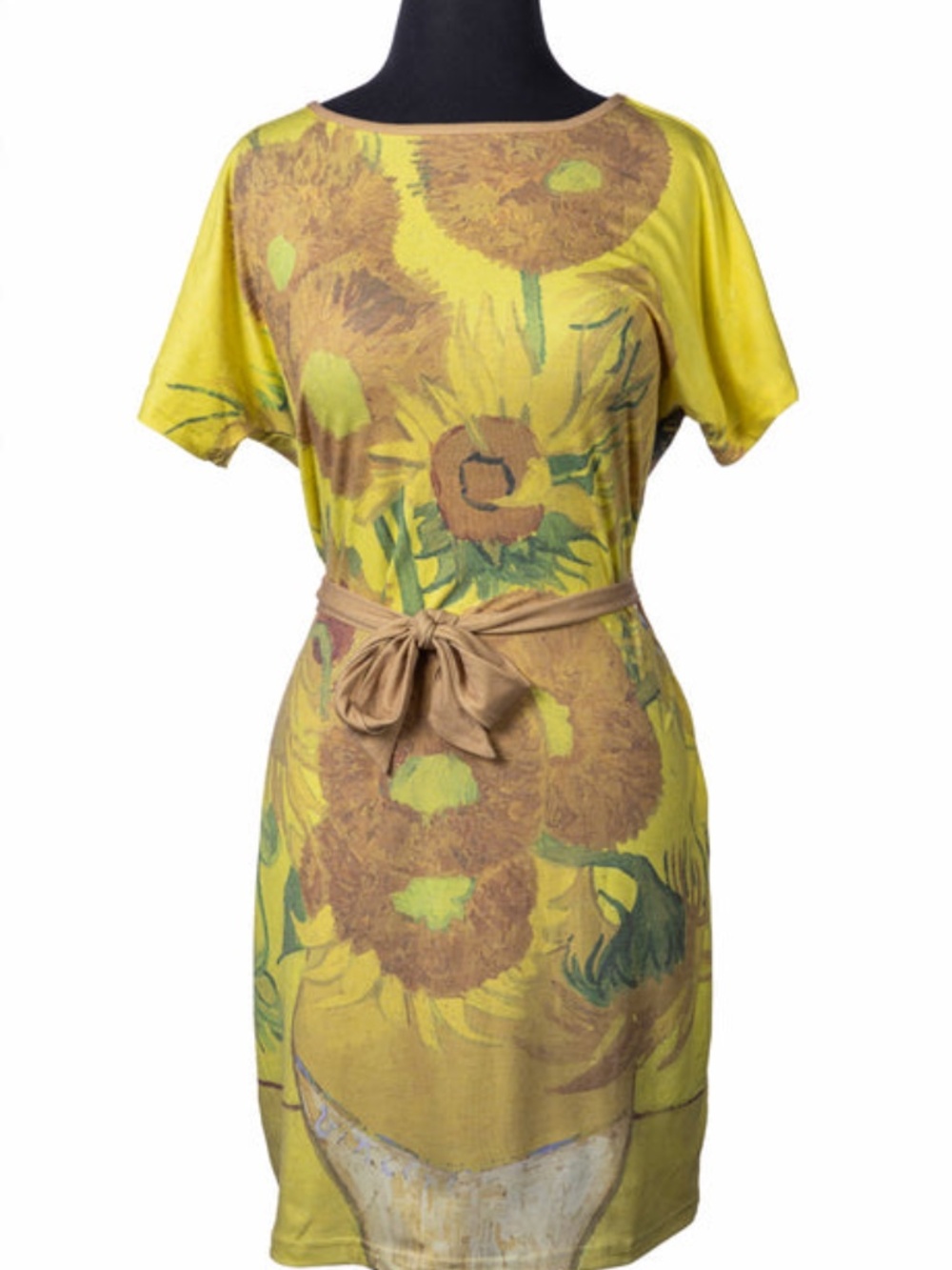 Sunflower Yellow Floral Mini Dress inspired by Van Gogh